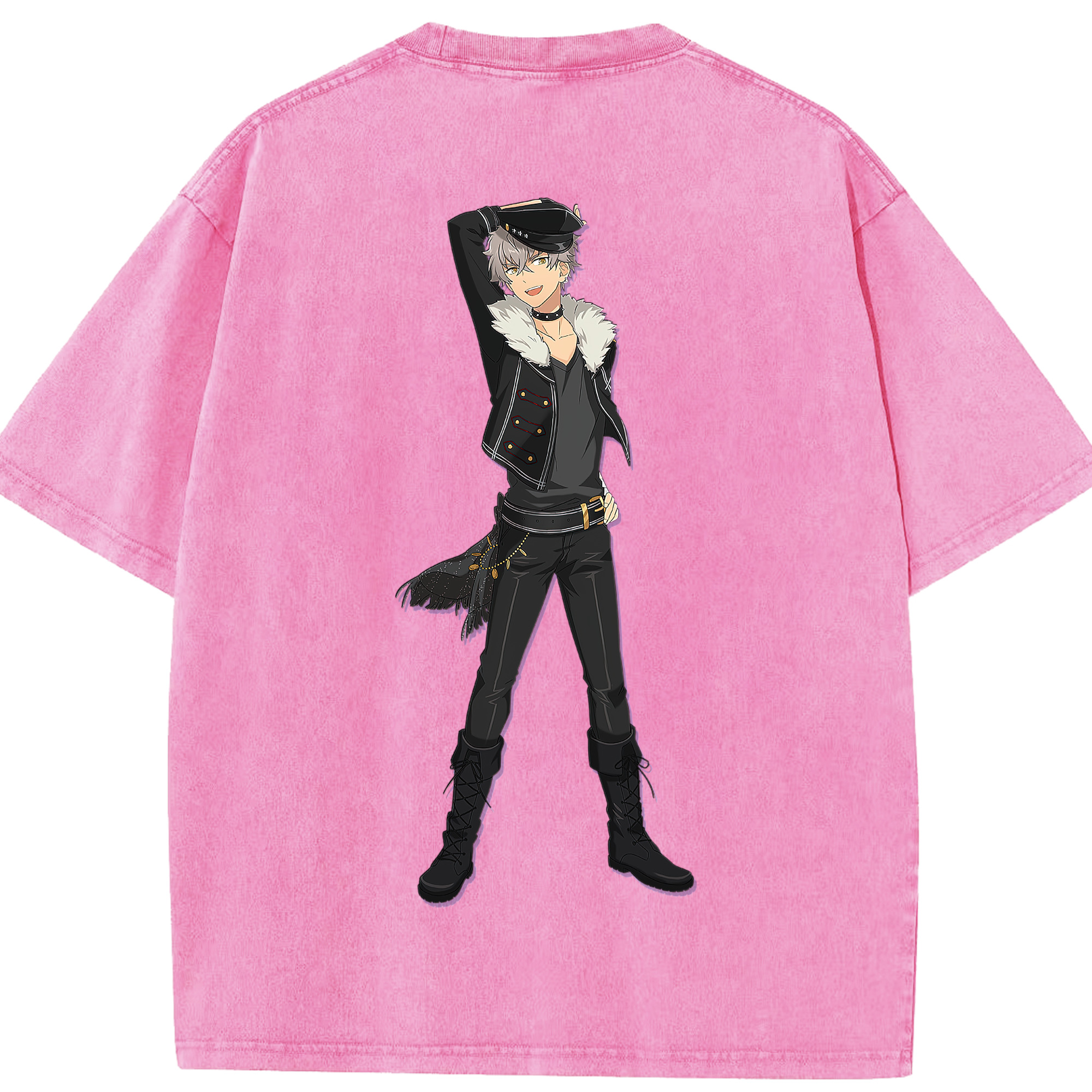 （画像用） あんさんぶるスターズ! Ensemble Stars 綿100% ヴィンテージ風 半袖Tシャツ（背面プリント）